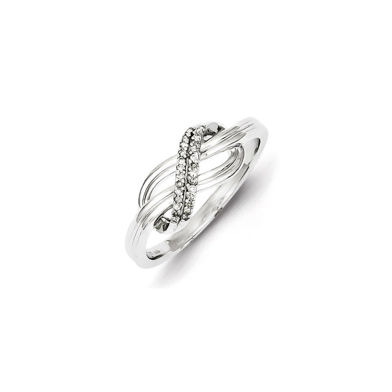 Sterling Silver Rhodium Plated Diamond Ring