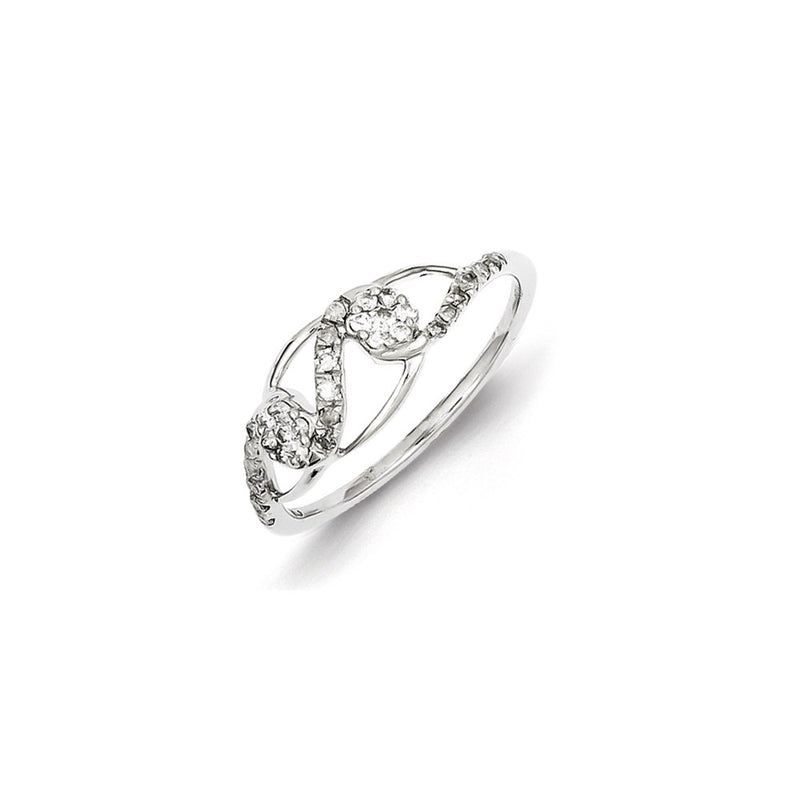 Sterling Silver Rhodium Plated Diamond Ring