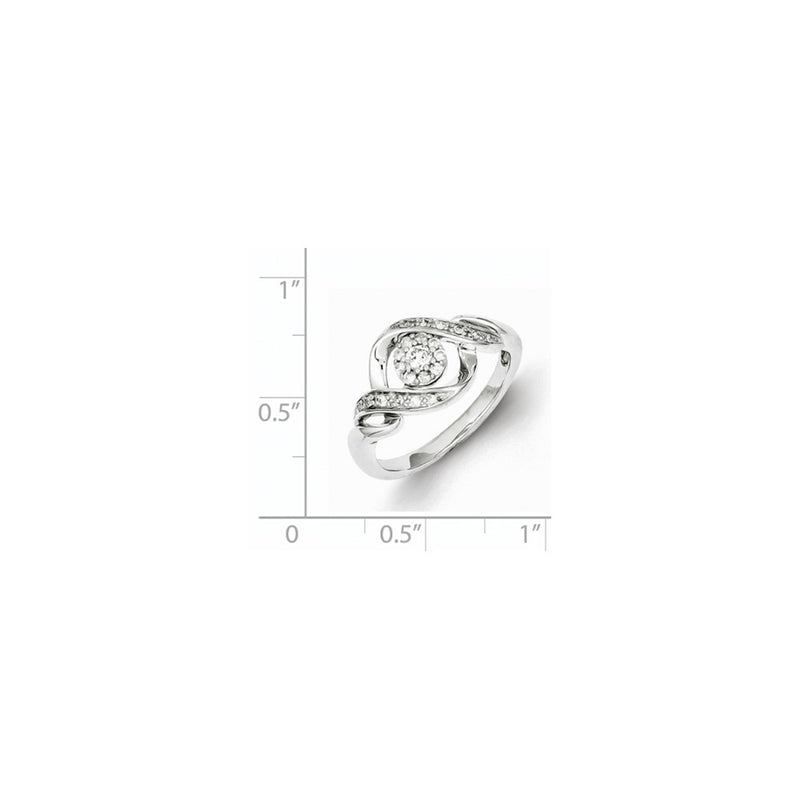 Sterling Silver Rhodium Plated Diamond Ring