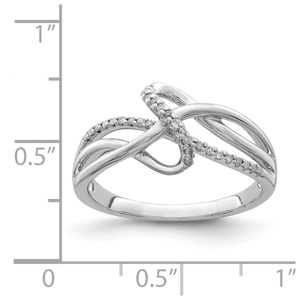 Sterling Silver Rhodium Plated Diamond Fashion Ring