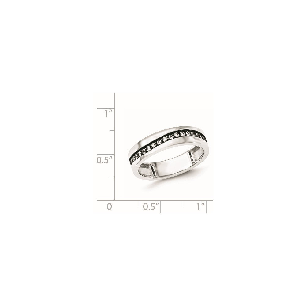 Sterling Silver CZ Channel Ring