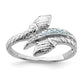 Sterling Silver Rhodium-plated w/Blue Topaz Snake Ring