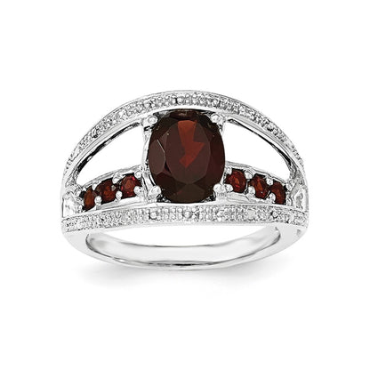 Sterling Silver Garnet Ring
