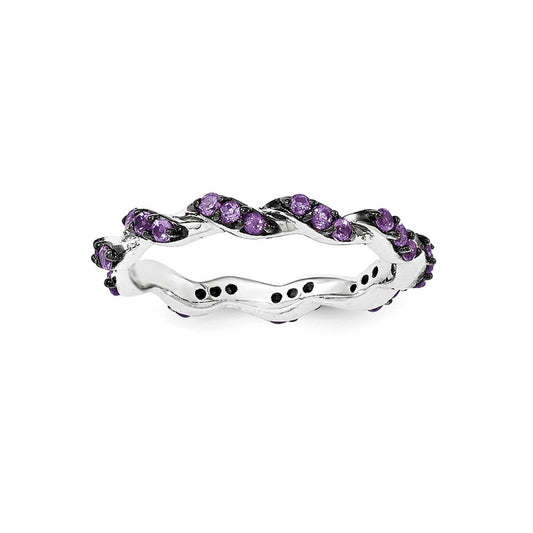 Sterling Silver Amethyst Eternity Ring