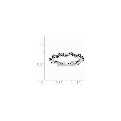 Sterling Silver Aquamarine Eternity Ring