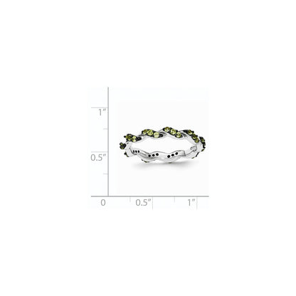 Sterling Silver Peridot Eternity Ring