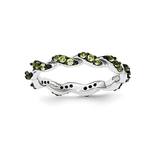 Sterling Silver Peridot Eternity Ring