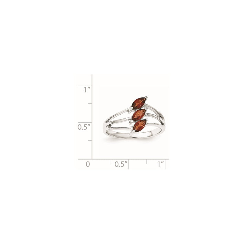 Sterling Silver Rhodium-plated Garnet Ring