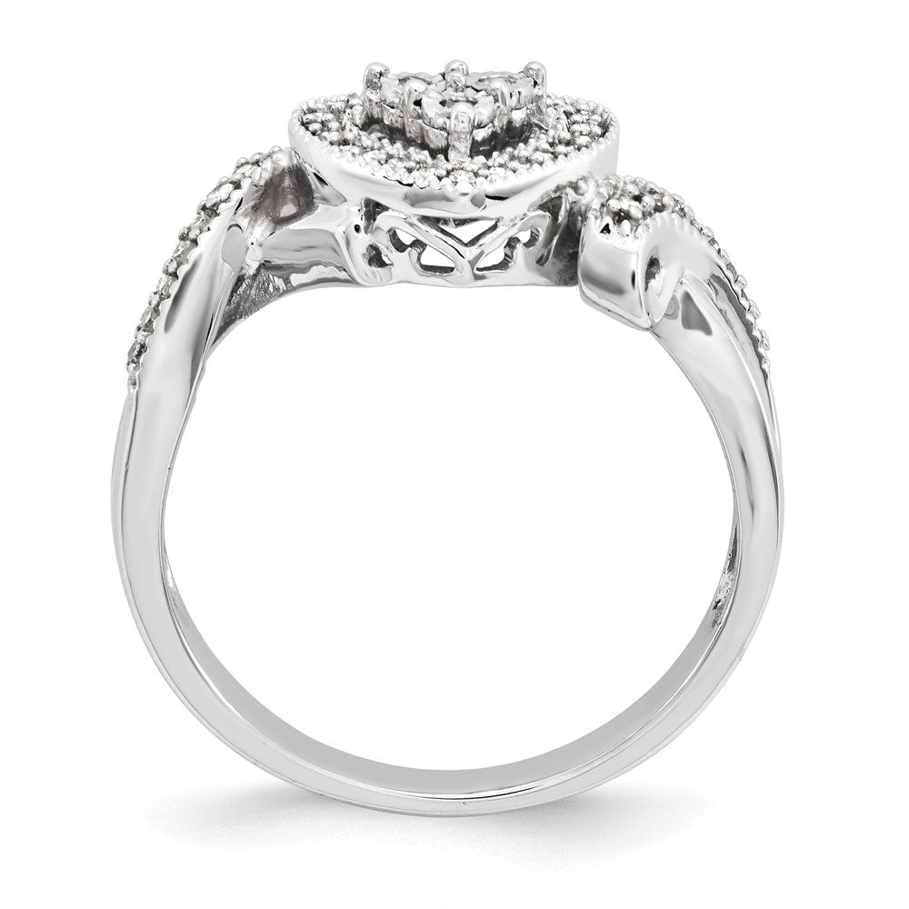 Sterling Silver Diamond Heart Ring