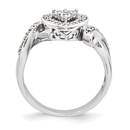 Sterling Silver Diamond Heart Ring