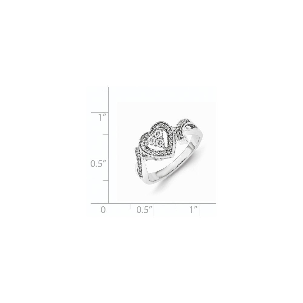 Sterling Silver Diamond Heart Ring