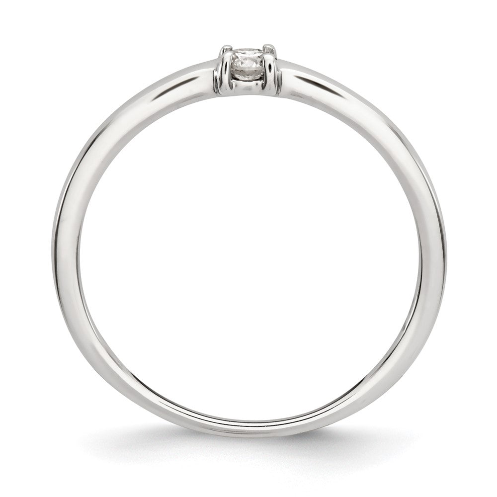 Sterling Silver Polished Diamond Ring