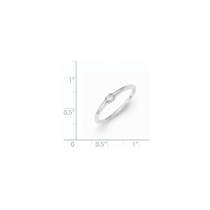 Sterling Silver Polished Diamond Ring