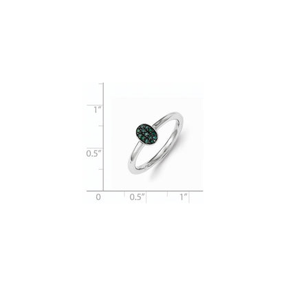 Sterling Silver Blue Diamond Ring
