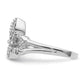 Sterling Silver Rhodium Diamond Fleur De Lis Ring