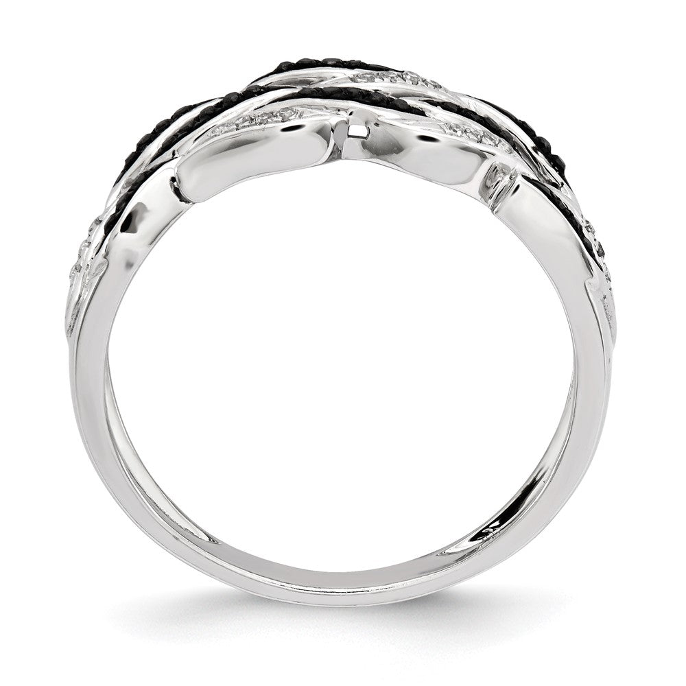 Sterling Silver Black and White Diamond Ring