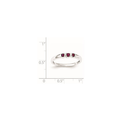 Sterling Silver Polished Ruby Ring
