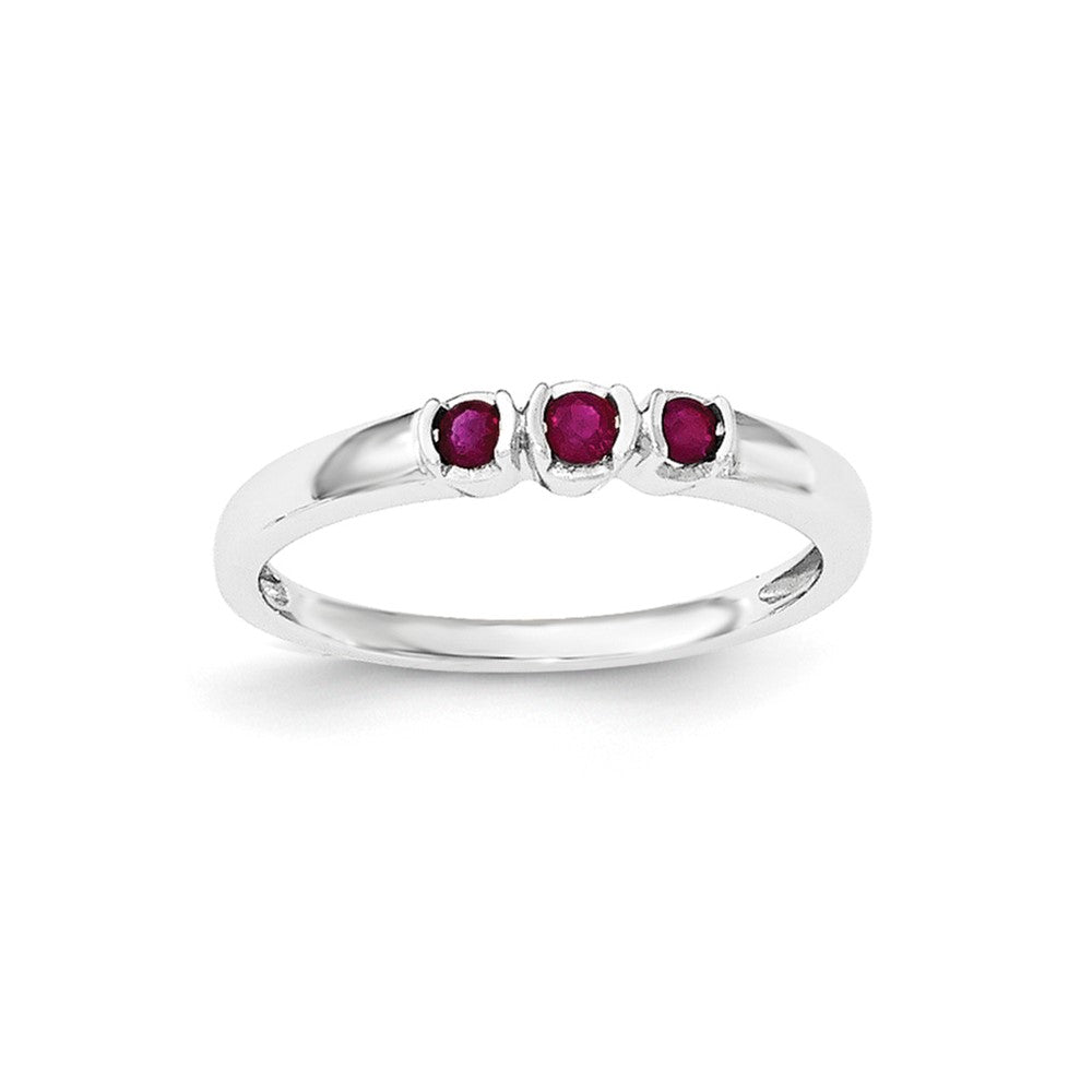 Sterling Silver Polished Ruby Ring