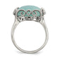 Sterling Silver Created Amazonite Polished and Textured Ring