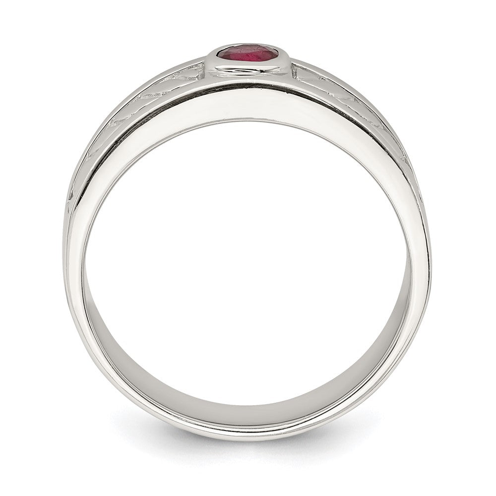 Sterling Silver Men's Ruby Ring