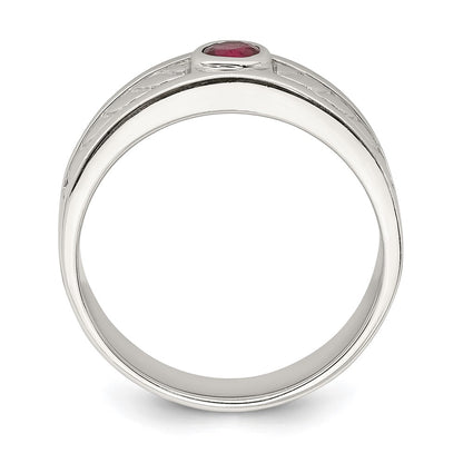 Sterling Silver Men's Ruby Ring
