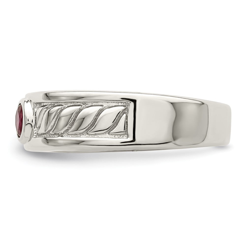 Sterling Silver Men's Ruby Ring