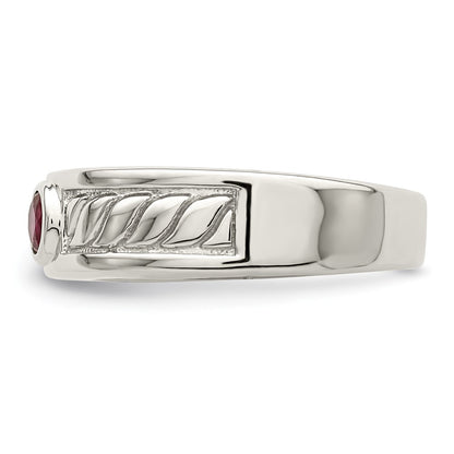 Sterling Silver Men's Ruby Ring