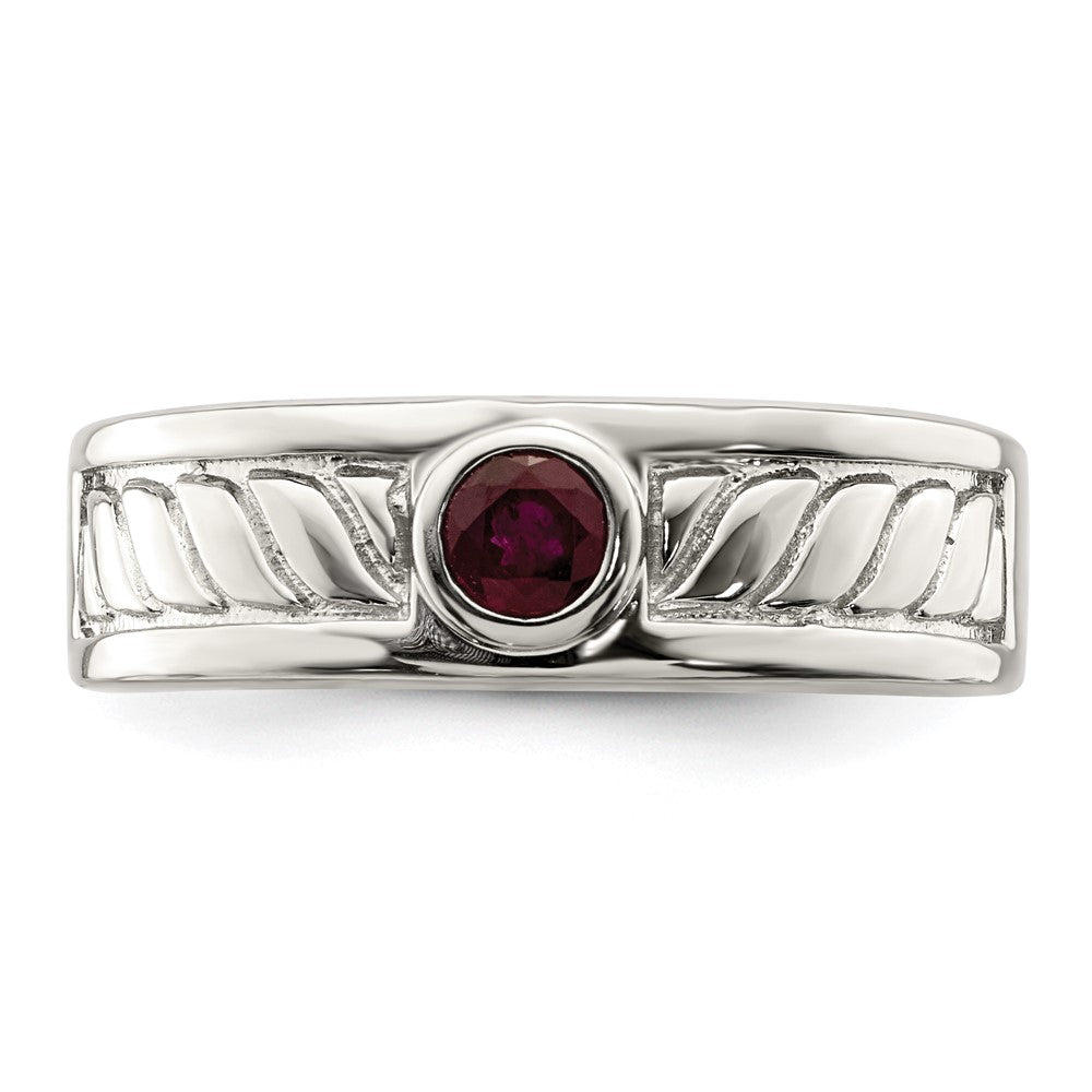 Sterling Silver Men's Ruby Ring
