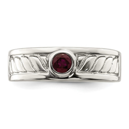 Sterling Silver Men's Ruby Ring