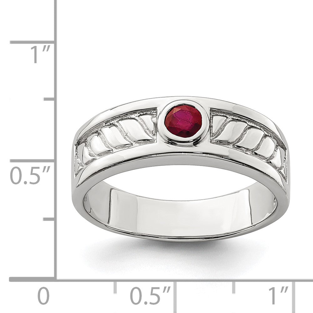 Sterling Silver Men's Ruby Ring