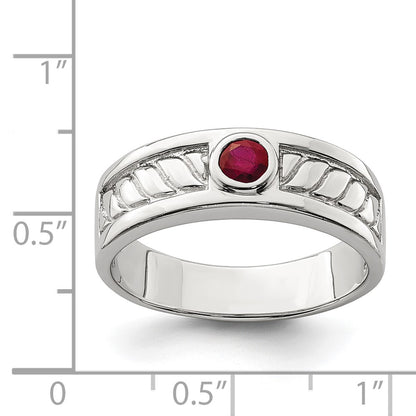 Sterling Silver Men's Ruby Ring