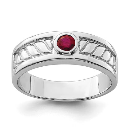 Sterling Silver Men's Ruby Ring