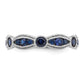 Sterling Silver Rhodium-plated Synthetic Blue Spinel Eternity Band