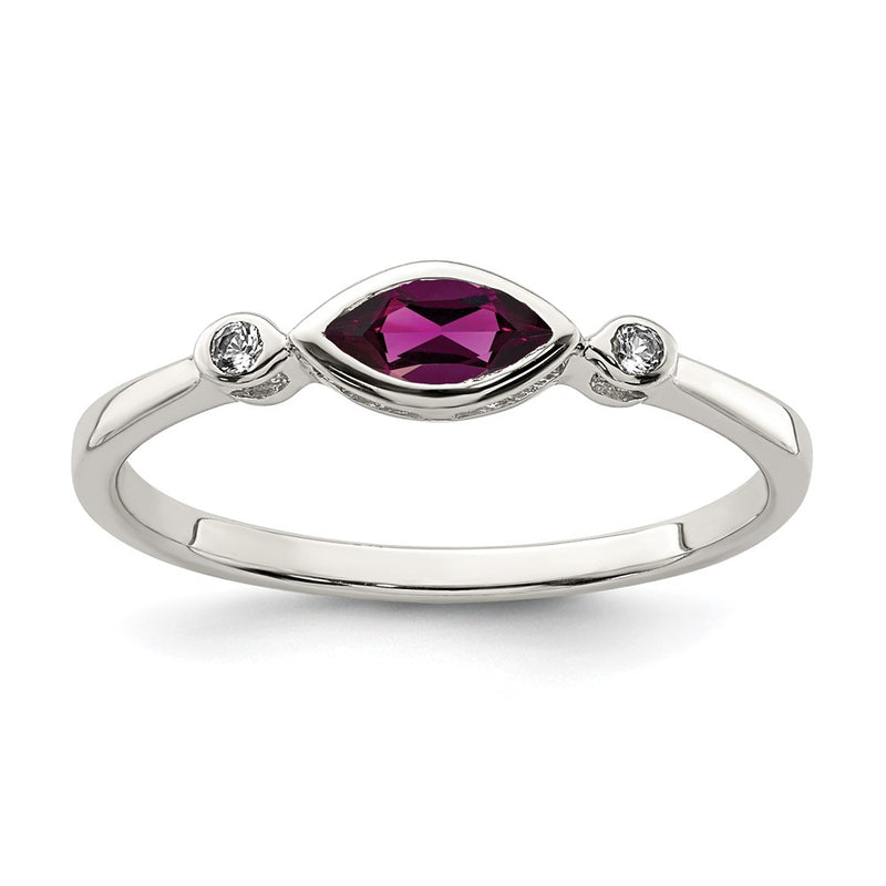 Sterling Silver Polished Rhololite and White Topaz Ring