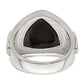Sterling Silver .03Ruby/Black Agate Fleur de Lis Ring