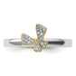 Sterling Silver Stackable Expressions Gold-plate Butterfly Diamond Ring