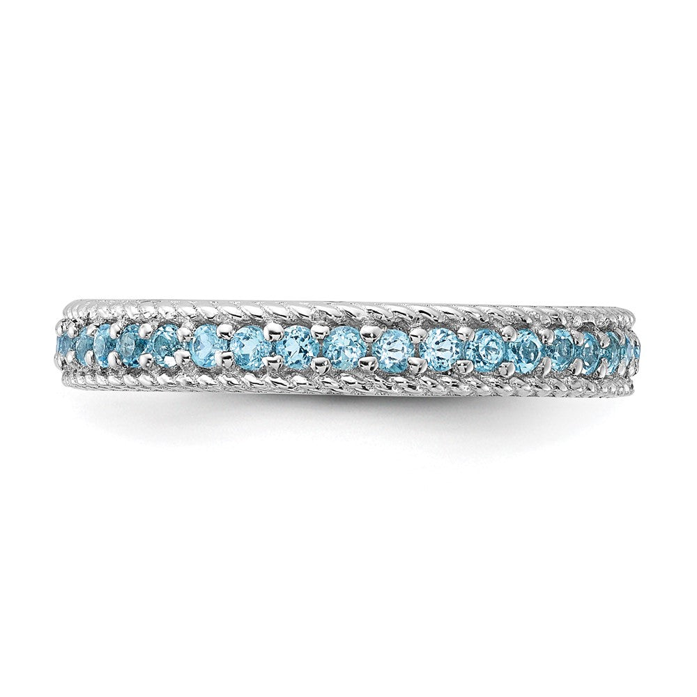 Sterling Silver Stackable Expressions Polished Blue Topaz Eternity Ring