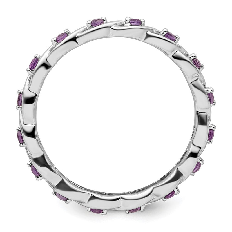 Sterling Silver Stackable Expressions Amethyst Ring