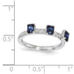 Sterling Silver Stackable Expressions Created Sapphire Three Stone Ring