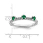 Sterling Silver Stackable Expressions Created Emerald Three Stone Ring
