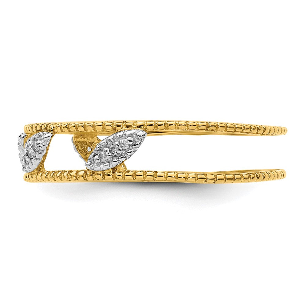 Sterling Silver Stackable Expressions Gold-plated Diamond Jacket Ring