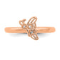 SS Stackable Expressions Rose Gold-plated Butterfly w/Diamond Ring