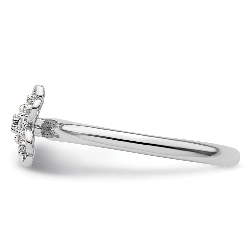 Sterling Silver Stackable Expressions Diamond Flower Ring