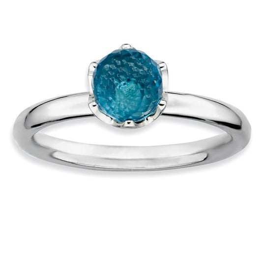 Sterling Silver Stackable Expressions Blue Topaz Briolette Ring