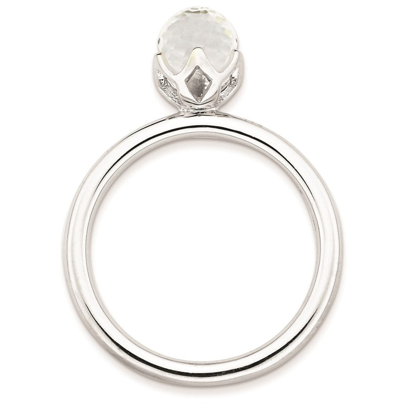 Sterling Silver Stackable Expressions White Topaz Briolette Ring