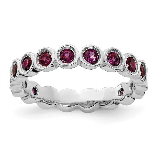 Sterling Silver Stackable Expressions Rhodolite Garnet Ring