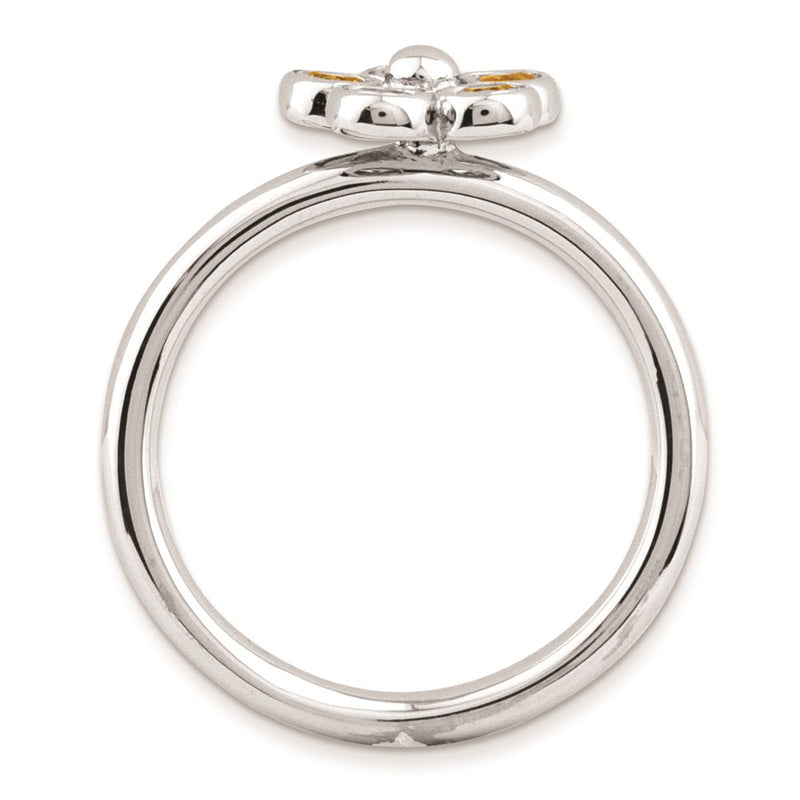 Sterling Silver Stackable Expressions Citrine Flower Ring