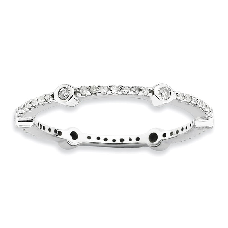 Sterling Silver Stackable Expressions Polished Diamond Ring