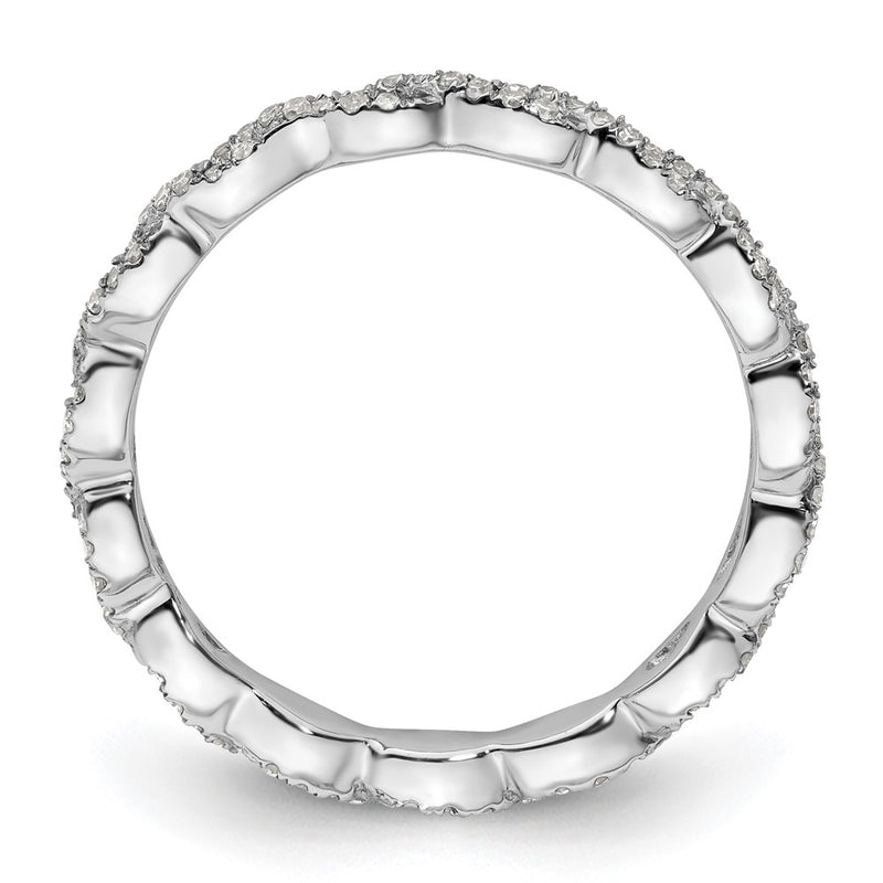 Sterling Silver Stackable Expressions Polished Diamond Ring