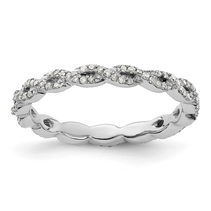 Sterling Silver Stackable Expressions Polished Diamond Ring